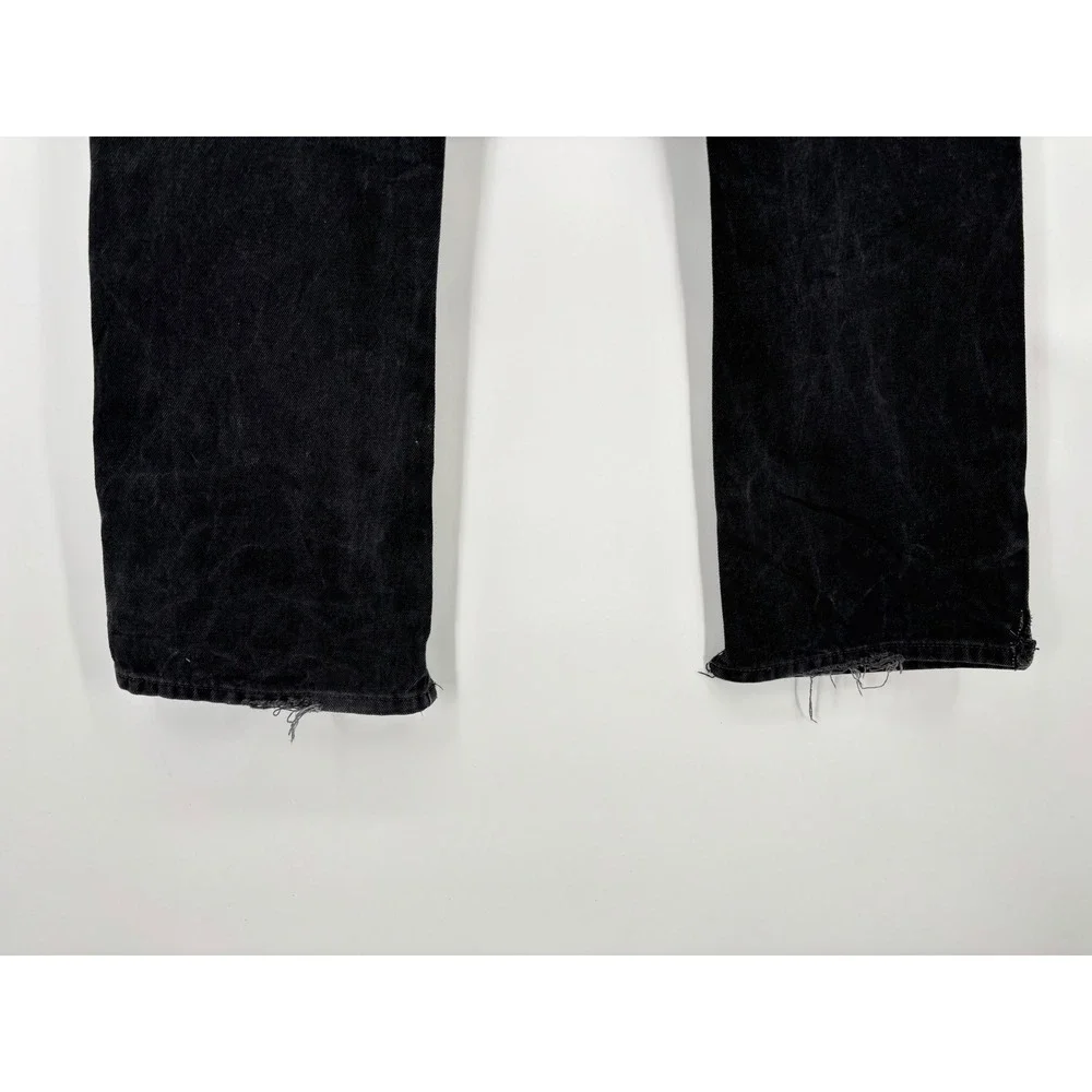 Levis 517 Mens 36x32 Bootcut Jeans  Black Faded Modified Hem Y2K Style Denim